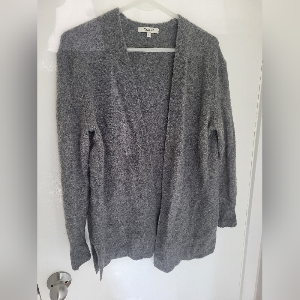 Madewell Gray Open-Front Cardigan Sweater